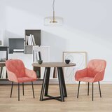  Blagovaonske stolice 2 kom ružičaste baršunaste | shoptok.hr