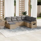  The Living Store Vrtna sedežna garnitura 7-delna z blazinami bež poli ratan - Vrtna Sedežna Garniture, (21468719) | Shoptok.si