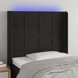  Posteljno vzglavje črno 103x16x118/128 cm žamet, (20933372) | Shoptok.si