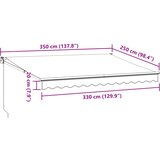 Tenda na uvlačenje antracit-bijela 3,5x2,5 m tkanina i aluminij | shoptok.hr