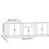  Komode bijela 3 kom od konstruiranog drva | shoptok.hr