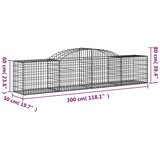  Lučne gabionske košare 30 kom 300x50x60/80 cm pocinčano željezo | shoptok.hr
