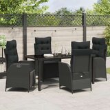 vidaXL Set od 5 komada vrtne blagovaonice Crni poli rattan | shoptok.hr