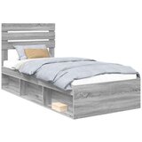  Okvir za krevet s uzglavljem Siva Sonoma 100 x 200 cm | shoptok.hr