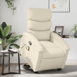 Maison Chic masažni naslanjač - Relax naslanjač s funkcijo vstajanja krem umetno usnje, (22062053) | Shoptok.si