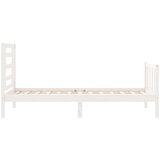  Posteljni okvir z vzglavjem bel 2FT6 trden les | Shoptok.si