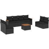  9-dijelni set vrtnih sofa s jastucima crni od poliratana | shoptok.hr