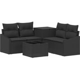  Set sofe 6 kom. Crna Poli Rattan i čelik | shoptok.hr