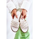 S. BARSKI Women's Leather Slippers With Decoration White Brien | ePonuda.com