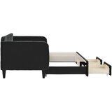  Dnevni krevet na razvlačenje s ladicama crni 80 x 200 cm baršun | shoptok.hr