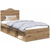 vidaXL Konstrukcija postelje Oreh 75 x 190 cm Masivno borovo les, (5000102260) | Shoptok.si
