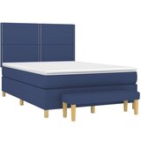  Krevet s oprugama i madracem plavi 140 x 190 cm od tkanine | shoptok.hr