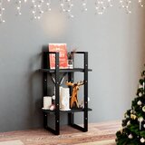 Ormarić za knjige s 2 razine crni 40 x 30 x 70 cm od borovine | shoptok.hr