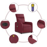 vidaXL Električni masažni naslonjač od tkanine crvena boja vina | shoptok.hr