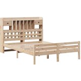 vidaXL Knjižna postelja brez vzmetnice 150x200 cm trdna borovina | Shoptok.si