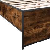 vidaXL Posteljni okvir dimljeni hrast 120x190 cm inž. les in kovina, (21128335) | Shoptok.si