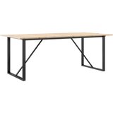  Blagovaonski stol O-oblika 200x100x75 cm od borovine i čelik | Eponuda.com