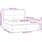  Krevet s oprugama i madracem crni 180x200 cm od tkanine | shoptok.hr
