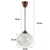 Brilagi LED luster na sajli RETRO GLASS 1xE27/60W/230V Ø 25 cm braon/prozirna | Eponuda.com