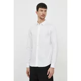 Armani Exchange Bombažna srajca moška, bela barva