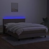  box spring s madracem LED smeđesivi 140x190 cm tkanina | shoptok.hr