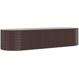 vidaXL Visoka greda iz prašno premazanega jekla 322x100x68 cm rjava | Shoptok.si