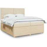 vidaXL Krevet s oprugama i madracem krem 200 x 200 cm od tkanine | shoptok.hr
