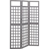 Furnova 3-delni paravan/mreža iz lesa jelke sive barve 121x180 cm, (21929996) | Shoptok.si