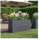 vidaXL Vrtna saksija Antracit 100 x 20 x 49 cm Čelična vrata - Antracit 100 x 20 x 49 cm 1 | shoptok.hr