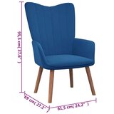  Stol za sproščanje s stolčkom moder žamet, (20934569) | Shoptok.si