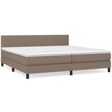  Krevet s oprugama i madracem smeđesivi 200x200 cm od tkanine | shoptok.hr