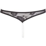 Cottelli Otvorene čipkaste tange s perlama (crne) - XL | shoptok.hr