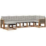 vidaXL Zunanja garnitura za sedenje 7 pcs Naravna in svetlo siva, (5000282193) | Shoptok.si
