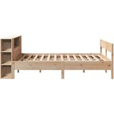 vidaXL Krevet s regalom za knjige bez madraca 140x190 cm od borovine | shoptok.hr