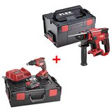 Flex aku set - zavrtač/šrauber + bušilica + punjač + 2x baterija + 2x kofer l-boxx® M33557 Cene