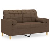  Dvosjed s ukrasnim jastucima smeđi 120 cm od tkanine | shoptok.hr