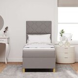 Box Postelja z vzmetnico z vzglavjem Taupe 80 x 200 cm blago, (5000127579) | Shoptok.si
