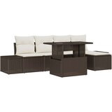 vidaXL 6-dijelni Set Sofa za Vrt s Jastučićima Smeđi Poli Ratan | shoptok.hr