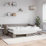  Dnevni krevet na razvlačenje smeđesivi 80 x 200 cm od tkanine | shoptok.hr