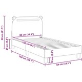 Krevet za djecu s uzglavljem Tamno siva 80 x 160 cm tkanina | shoptok.hr