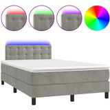 The Living Store Box spring postelja z vzmetnico LED svetlo siva 120x200cm žamet - Box Spring Postelja, (21489369) | Shoptok.si