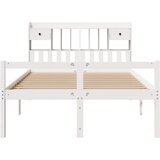  Krevet s regalom z knjige bez madraca bijeli 140x190cm borovina | shoptok.hr