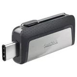 San Disk USB C & USB DISK 32GB ULTRA DUAL, 3.1/3.0, srebrno-črn, drsni priključek SDDDC2-032G-G46