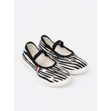 Shelvt Black and white lightweight slip-on sneakers with a zebra motif | Shoptok.si