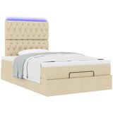  Otomanski krevet madracem i LED krem 120x190 cm tkanina | shoptok.hr