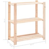  Stalci za pohranu s 3 razine 3 kom 80x38x90 cm borovina 150 kg | shoptok.hr