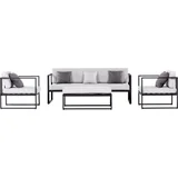 Set lounge namještaja (4 -dij., Čelik, Crne boje)