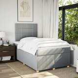  Krevet s oprugama i madrac svjetlosivi 120 x 200cm od tkanine | shoptok.hr