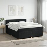  Boxspring krevet s madracem Crna 160 x 200 cm Tkanina | shoptok.hr