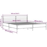  Okvir za krevet crni 180 x 200 cm konstruirano drvo i metal | shoptok.hr